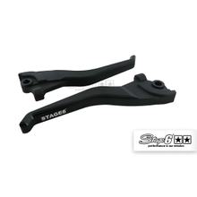 Conjunto Manete de Freio Stage6 CNC Dual Color para Yamaha Aerox / MBK Nitro Preto-Preto