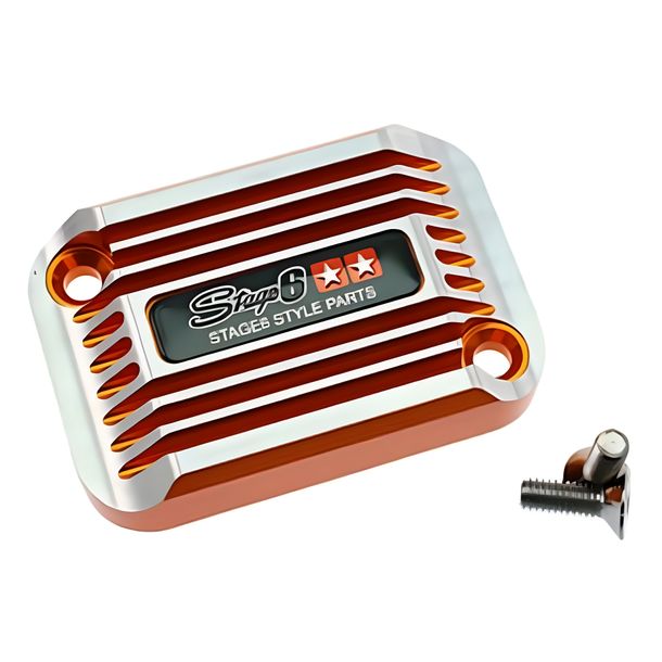 Pokrywa cylindra hamulcowego Stage6 CNC Typ chłodzenia styl Aprilia SR Pomarańczowy anodowany