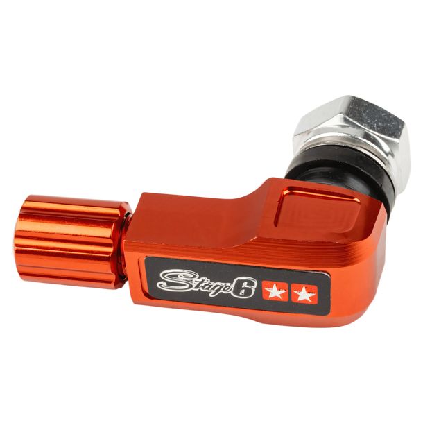 Stage6 CNC-bandventiel, 90° gebogen, oranje