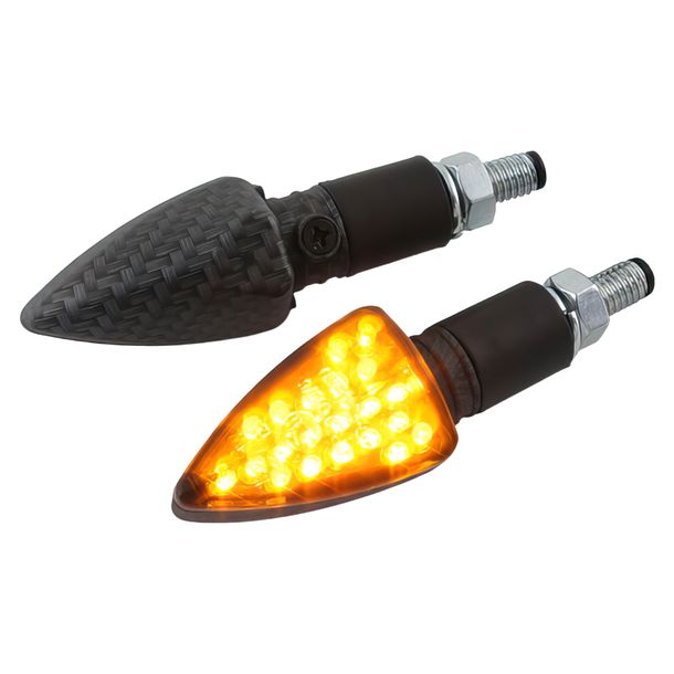 Pisca STR8 LED Black Line com aparência de fibra de carbono real e homologação para uso em vias públicas (DESCONTINUADO)