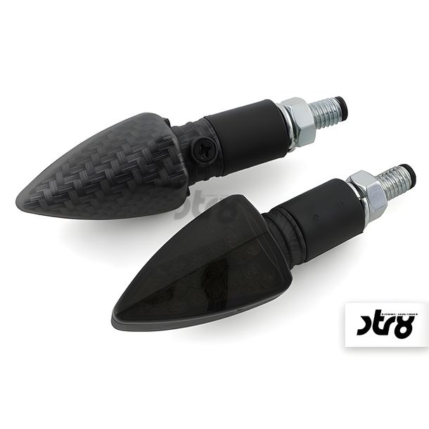 Blinker STR8 LED Black Line real carbon-look mit Straßenzulassung(AUSLAUF)