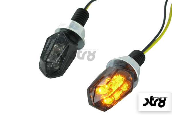 Blinker STR8 Led Mini 2 Black Line schwarz getönt mit Straßenzulassung(AUSLAUF)