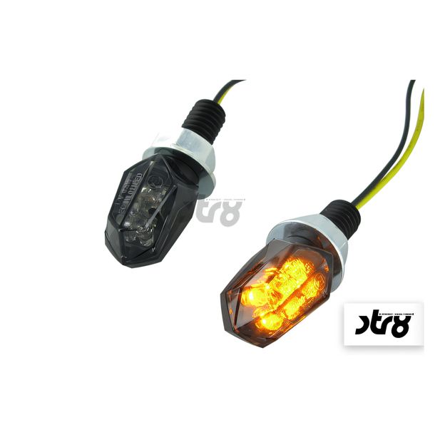 Indicatori STR8 Led Mini 2 Neri Linea Nera oscurati con omologazione stradale (FUORI PRODUZIONE)