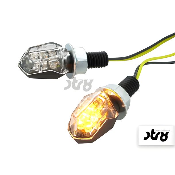 Blinker STR8 Led Mini 2 schwarz transparent mit Straßenzulassung(AUSLAUF)