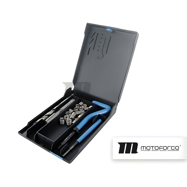 Motoforce - Set di riparazione filetti, strumento di inserimento maschietti pre-trapano, 20 inserti M8 x 1,25