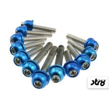 Jeu de vis pour couvercle de moteur / couvercle de variateur STR8 Minarelli bleu