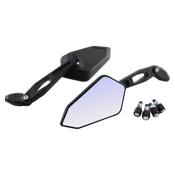 Spiegel STR8 Street, 2 Stück (L + R), inkl. M8-/M10-Adapter, schwarz, mit Straßenzulassung
