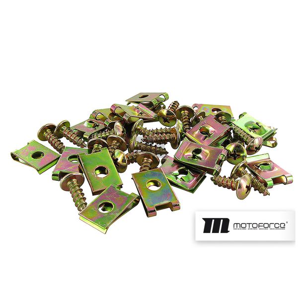 Fairing screw set Motoforce including bracket M5x15 20 pieces universal