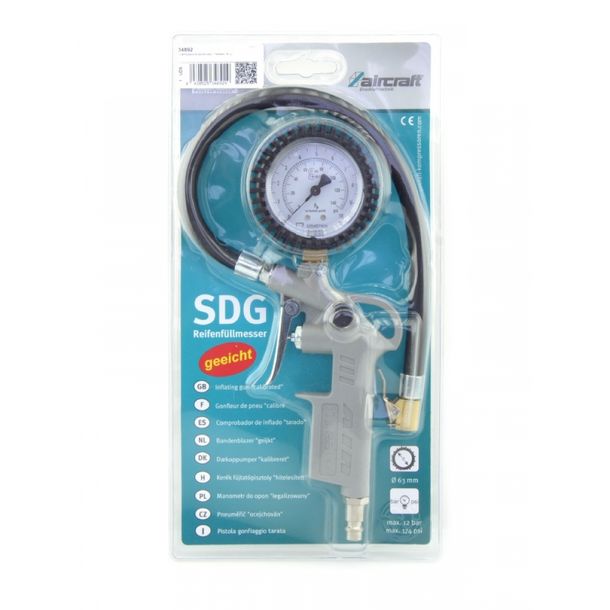 Aircraft air gun with pressure gauge up to 12 bar