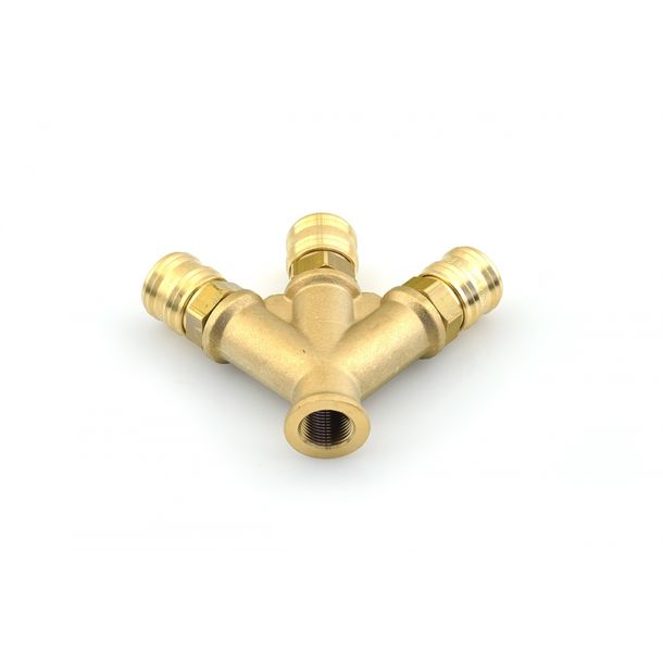 Aircraft distributor piece 3/8" 3-way