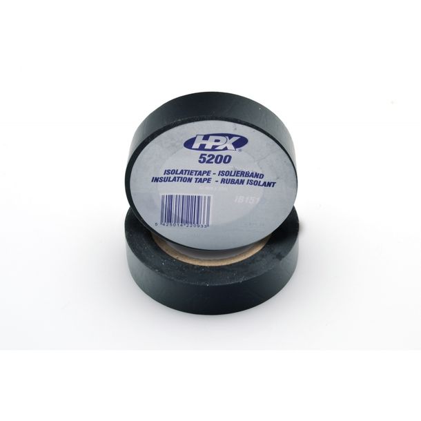 Rollo de cinta aislante para cables y terminales. 15mmx10m. Color negro HPX5200