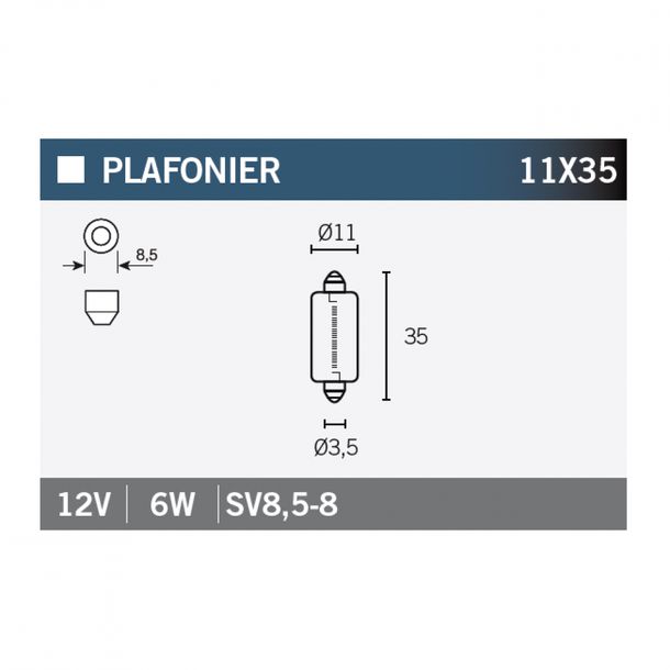 OSRAM 6486X 12V6W lamp, 1 stuk