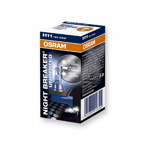 Glühlampe Leuchtmittel OSRAM H11 Night Breaker Unlimited, 1 Stück