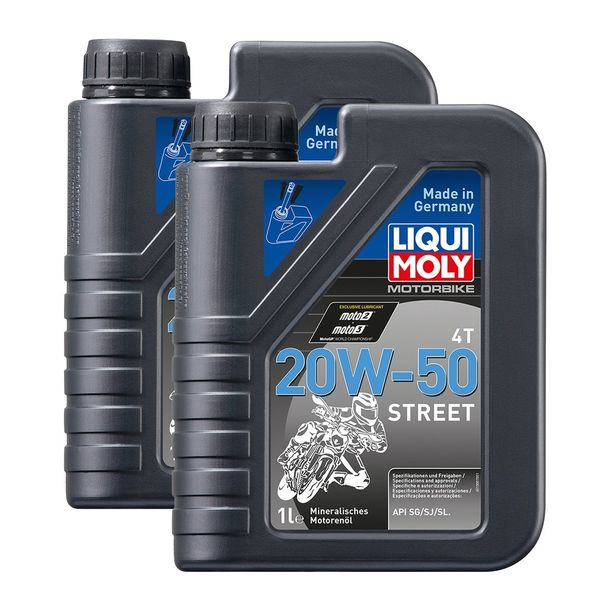 Lot de 2 huiles pour moteurs de course 4 temps Liqui Moly 1500, 20 W 50, 1 L