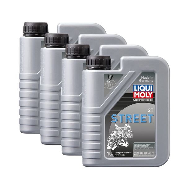4x Liqui Moly 1504 Motorbike 2T Teilsynthetisch Scooter Street Roller Motoröl 1L