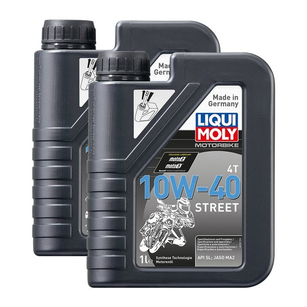 Aceite Liqui Moly 1521 para motor de carreras de 4 tiempos, 10W-40, 1 L, 2 unidades