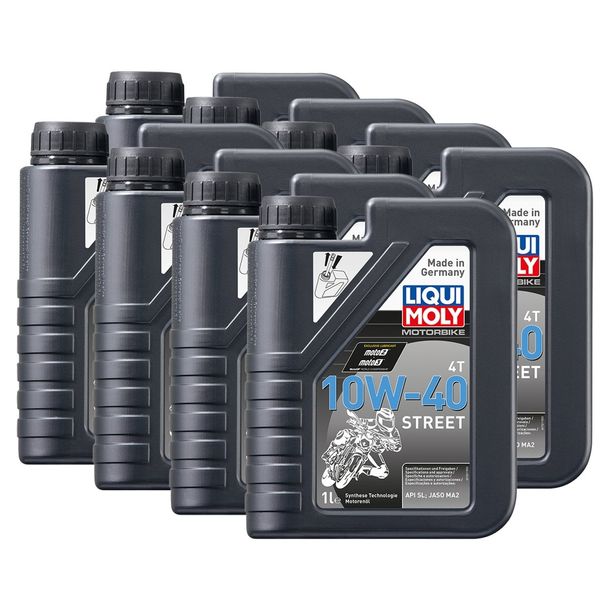 Aceite de motor Liqui Moly 1521 para motor de carreras de 4 tiempos, 10 W-40, 1 L, 8 unidades
