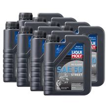 8 x Huile moteur Liqui Moly 1572 Racing HD pour moto SAE 50 1L