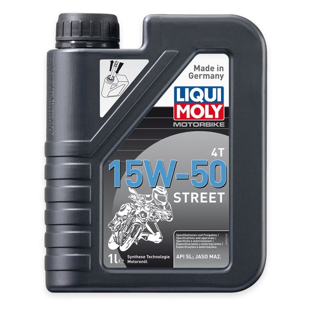 2x LIQUI MOLY 2555 Motorbike 4T Street Motorrad Motoröl Engine Oil 15W-50 1L – Bild 2