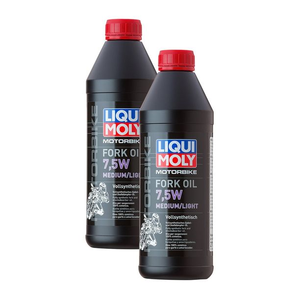 2x Liqui Moly 2719 Motorbike Motorcycle Fork Oil Shock Absorber 7.5 W Medium 1 L