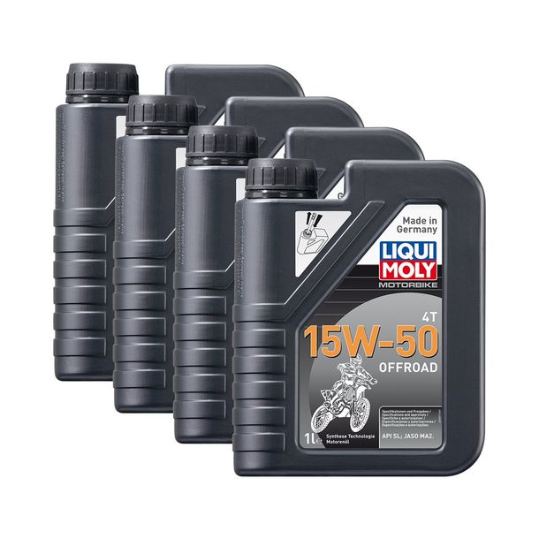 Aceite Liqui Moly 3057 para motor todoterreno de 4 tiempos, 15 W, 50 L, 4 unidades