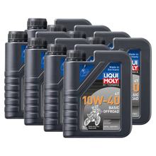 8 x Huile moteur Liqui Moly 3059 pour moto 4T Basic Offroad 10W-40 1L
