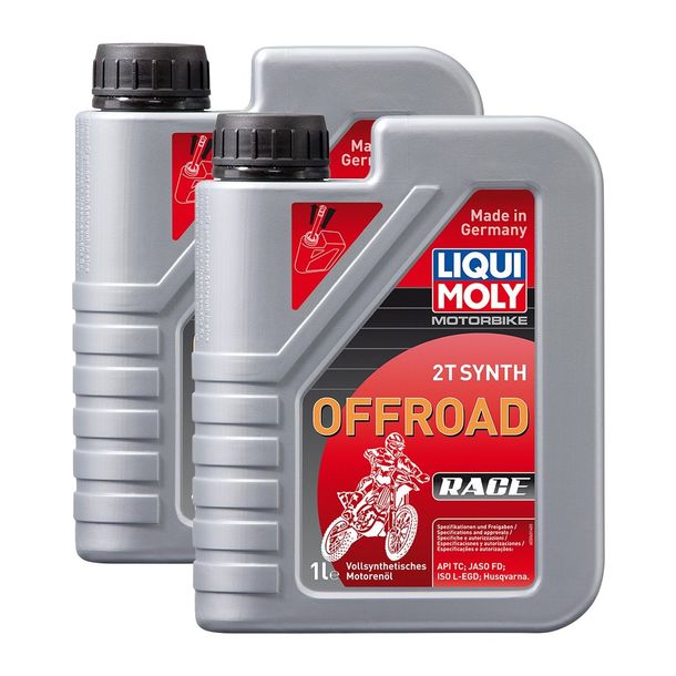 2 aceites de motor Liqui Moly 3063 motocicleta 2T semisintetizados todoterreno, 1 litro