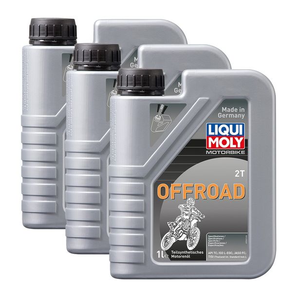 3x Liqui Moly 3065 moto 2T aceite de motor offroad enduro quad moto de nieve 1L