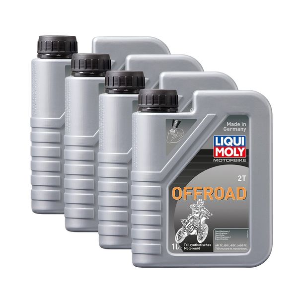 Aceite Liqui Moly 3065 para motor todoterreno de 2 tiempos para moto, 4 unidades, enduro, cuádruple, moto de nieve, 1 L