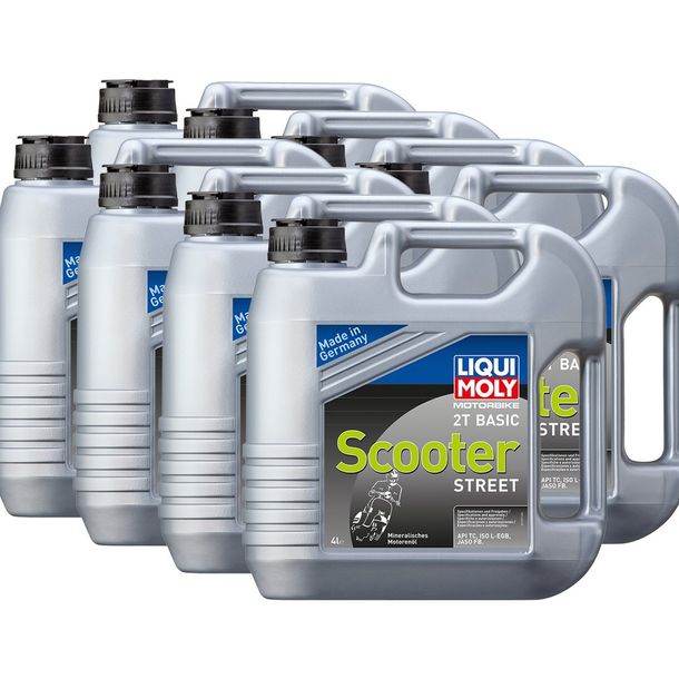 8x Liqui Moly 1237 Motor Bike 2 Stroke Engine Oil Basic Scooter Street 4L