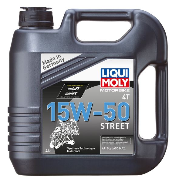 Lot de 6 huiles moteur Liqui Moly 1689 pour moto 4 temps Synth Motorcycle Street Race 15 W-50 4 L