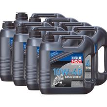 8x Liqui Moly 3046 Motor Bike 4 Stroke Engine Oil Basic Street 10W-40 4L