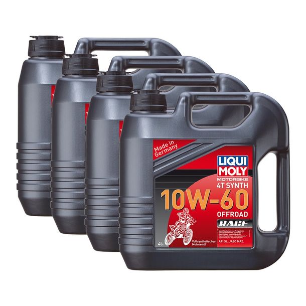 4 x Liqui Moly 3054 motocicleta 4T sintetizador aceite de motor offroad race 10W-60 4L