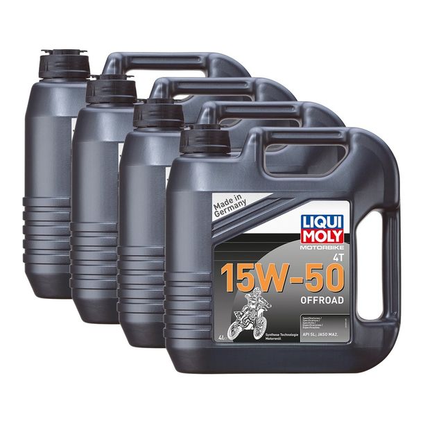 4x Liqui Moly 3058 Motorbike 4T Motoröl Offroad 15W-50 4L