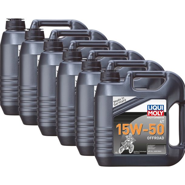 Aceite Liqui Moly 3058 para motor todoterreno de 4 tiempos, 15 W, 50 L, 6 unidades