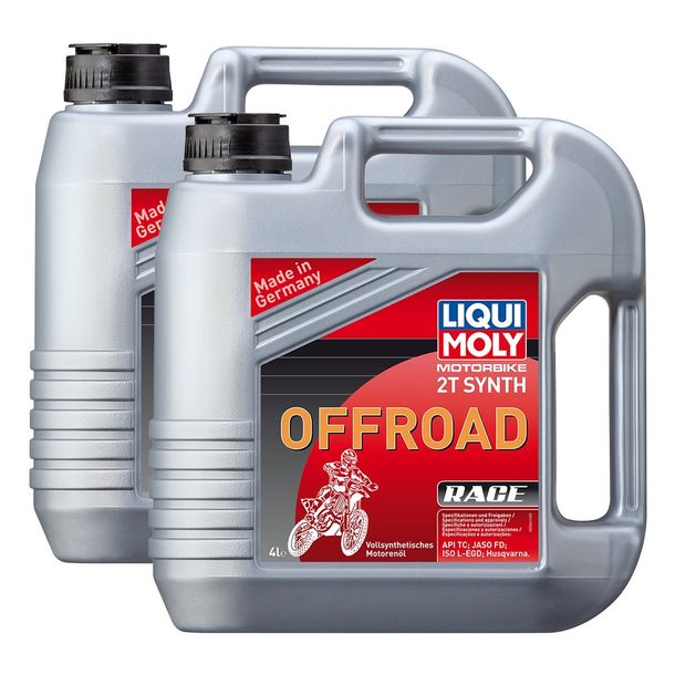 2 x Liqui Moly 3064 aceite de motor de carreras todoterreno sintetizador 2T 4L