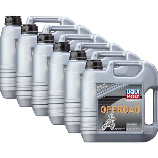 6 x Liqui Moly 3066 Moto 2T Aceite de motor todoterreno Enduro Quad Snowmobile 4L