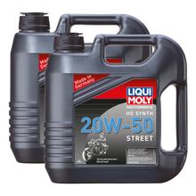 Lot de 2 huiles moteur Liqui Moly 3817 pour motos Harley Davidson HD Synth Street, 20 W-50, 4 l