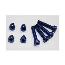 Jeu de vis en aluminium M4 Bleu anodisé
