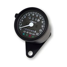snelheidsmeter van roestvrij staal, 1400 RPM, Ø 60 mm, zwarte wijzerplaat, blauwe verlichting