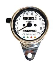 Edelstahl-Tacho, 1400 RPM, Ø 60 mm, Ziffernblatt weiß, blau illuminierend