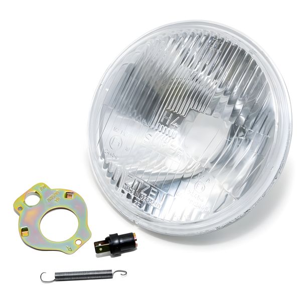 H4-Scheinwerfer-Einsatz 168 mm, geprägtes Glas, mit Standlichtsockel