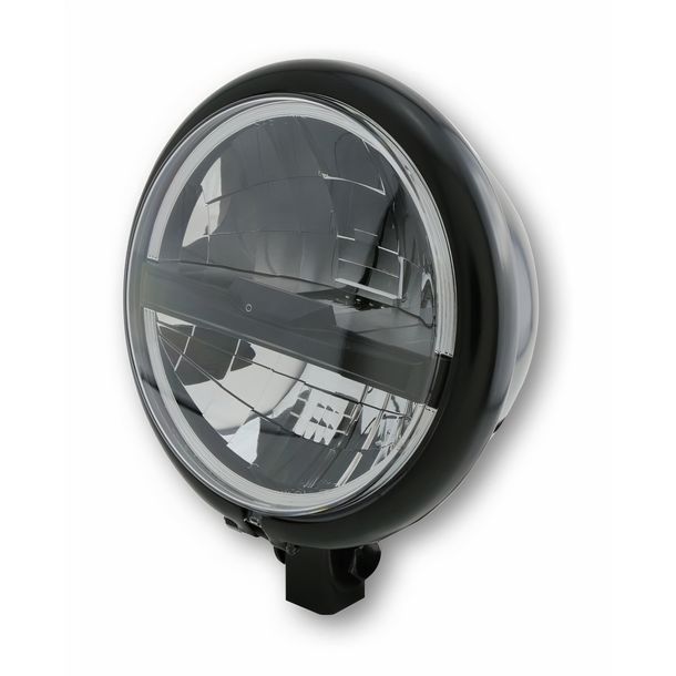 Scheinwerfer Highsider Bates Style Typ 5 5 ¾ Zoll Standlichtring LED schwarz