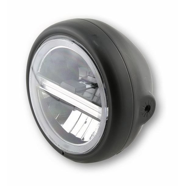 Scheinwerfer Highsider Pecos Typ 6 5 ¾ Zoll Standlichtring LED mattschwarz mit TFL