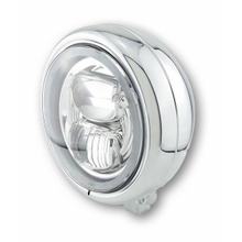 HIGHSIDER Phare LED 5 3/4 pouces PECOS TYPE 7 avec anneau de feu de position, chromé