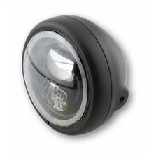 Phare LED 5 3/4 pouces HIGHSIDER PECOS TYPE 7 avec anneau de feu de position, noir mat