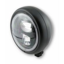 Phare LED 5 3/4 pouces HIGHSIDER PECOS TYPE 7 avec anneau de feu de position, noir mat