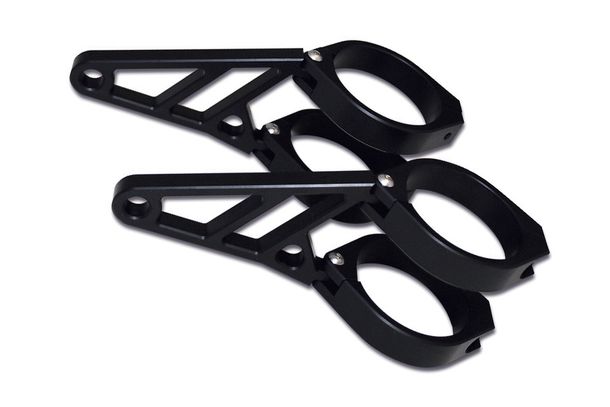Lampenhalter Highsider CNC Set kurz 87 x 10mm für 47-49-50-52-54mm schwarz