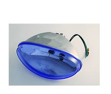 H4 Einsatz Highsider oval, Klarglas blau eingefärbt, mit Standlicht