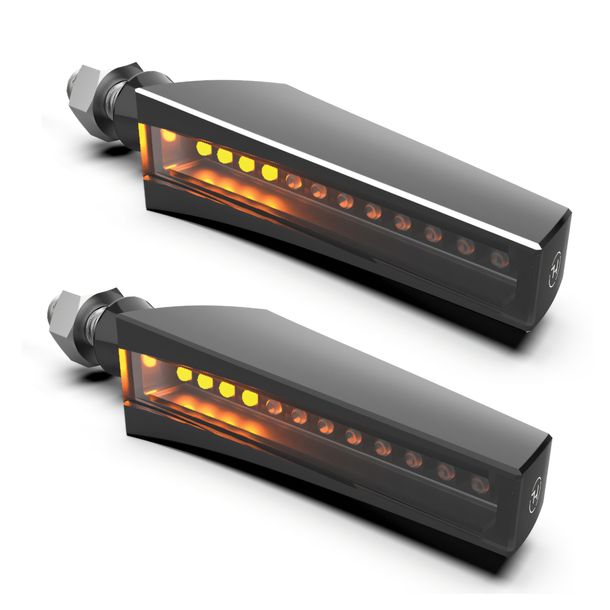 LED-Blinker Highsider pro STS 1 sequential mit Zulassung, schwarz / getönt M8 4,79W, vorne hinten, 2 Stück